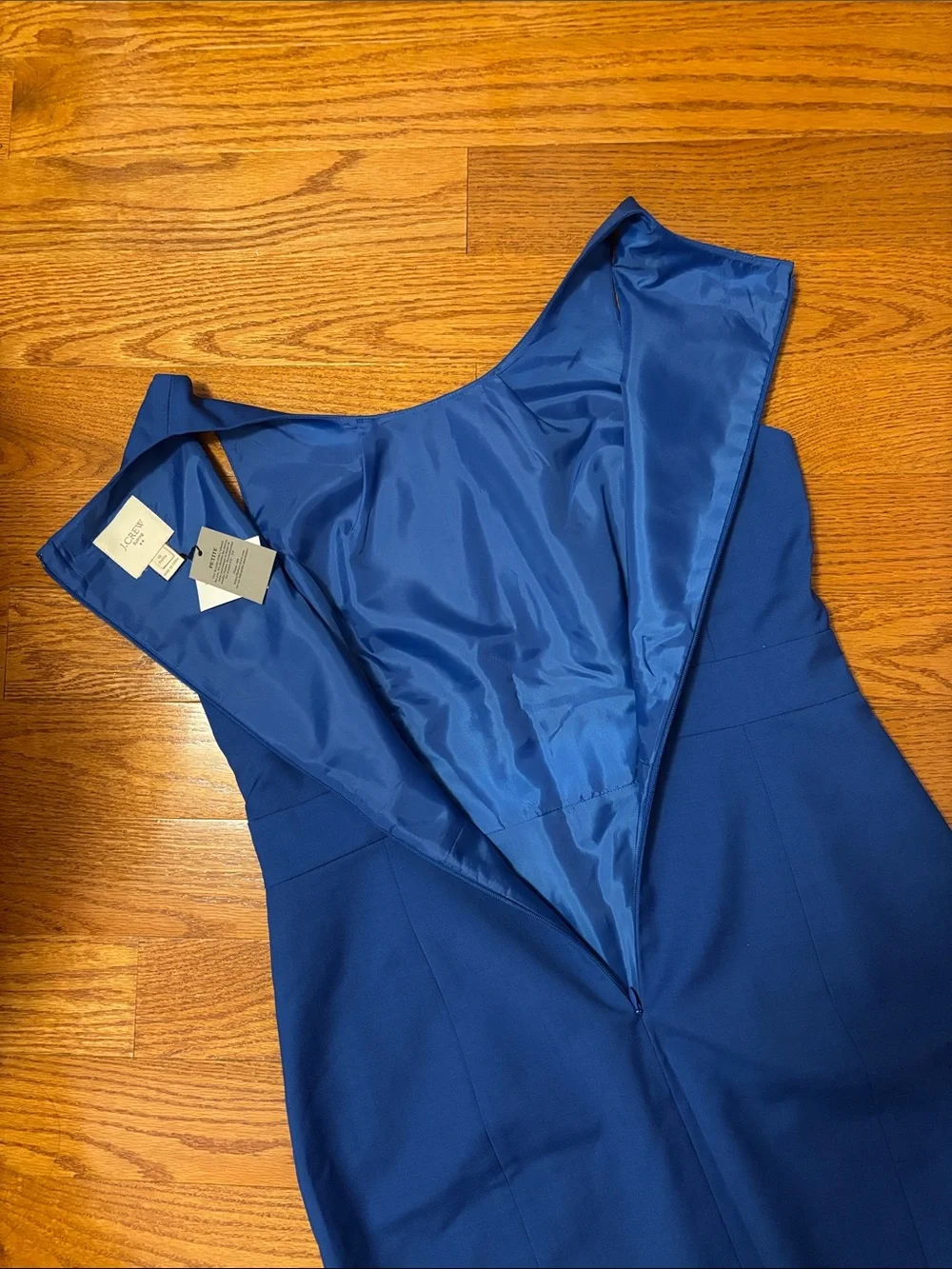 NEW J.Crew Wool Sleeveless Sheath Dress 10P 10 Petite Cobalt Blue Bright Pockets